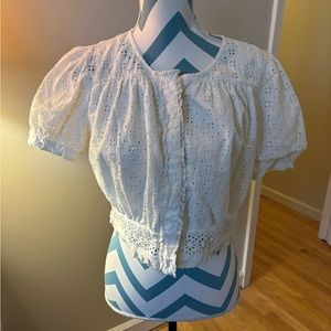 Cropped J.Crew eyelet top